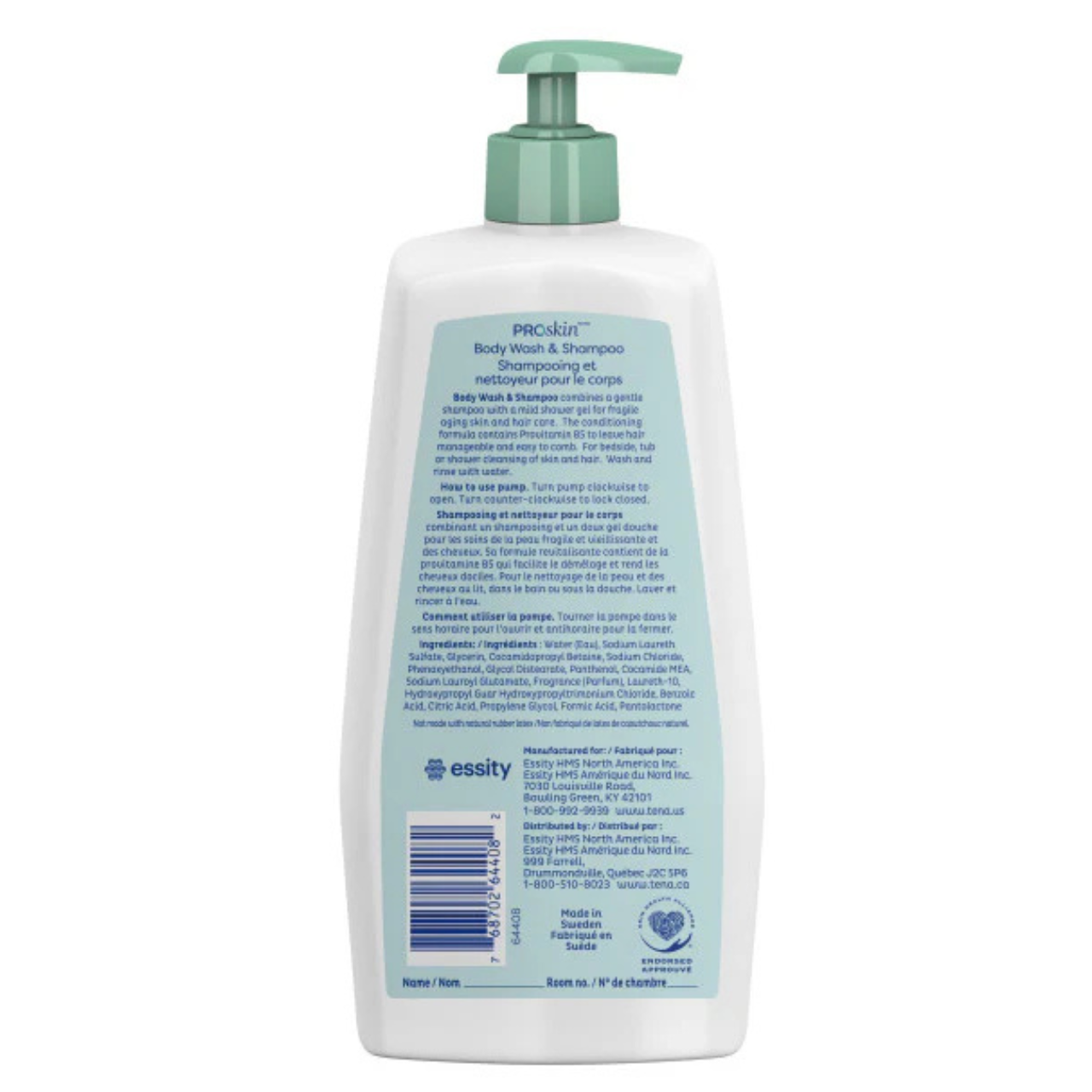TENA Gel Douche & Shampoing Sans Parfum