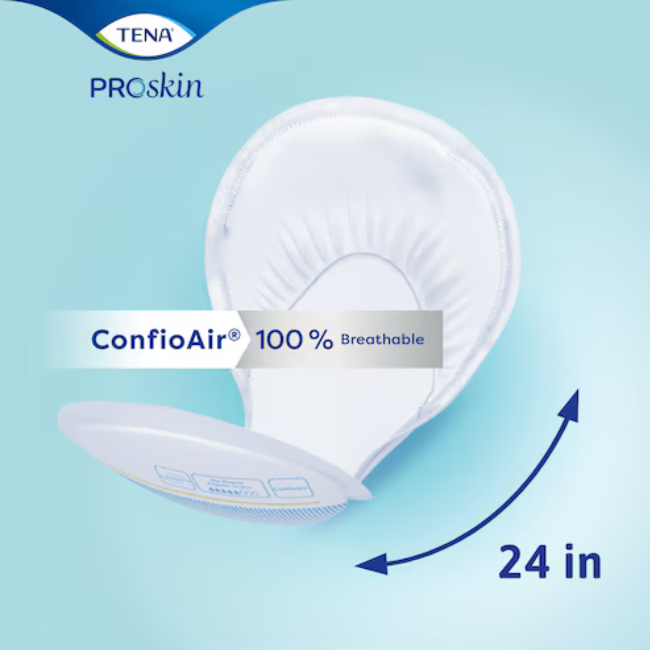TENA ProSkin Régulier de jour | Coussinets absorbants grand format entièrement perméables à l’air