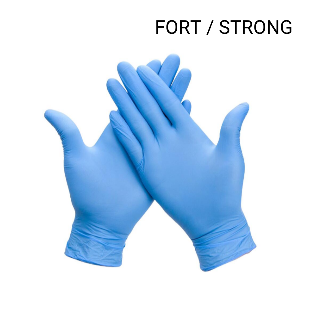 Gants de nitrile bleu industriel FORT 10 X 100 *LIVRAISON GRATUITE