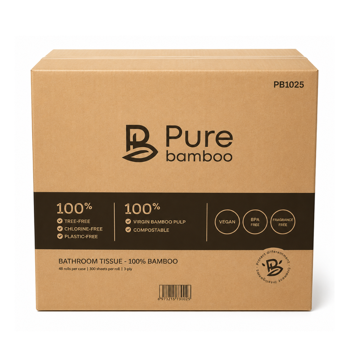Papier hygiénique Pure Bamboo 48 rouleaux/boite 3 plis 300 feuilles