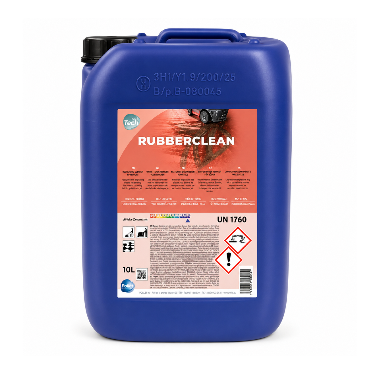 Poltech Rubberclean Dégraisseur Enlève-Gomme 10L