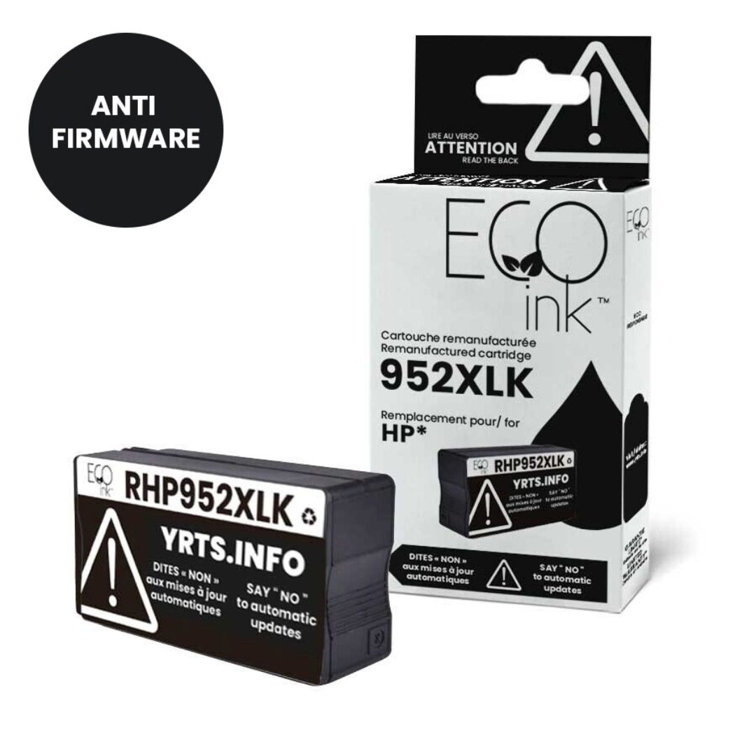 HP No.952XL F6U19AN Reman Encre Noire EcoInk YRTS 2K