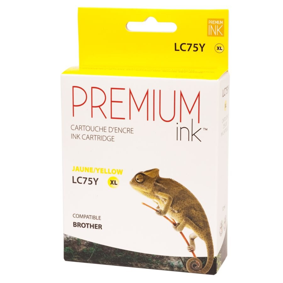 Encre jaune premium alternative Brother LC75XL