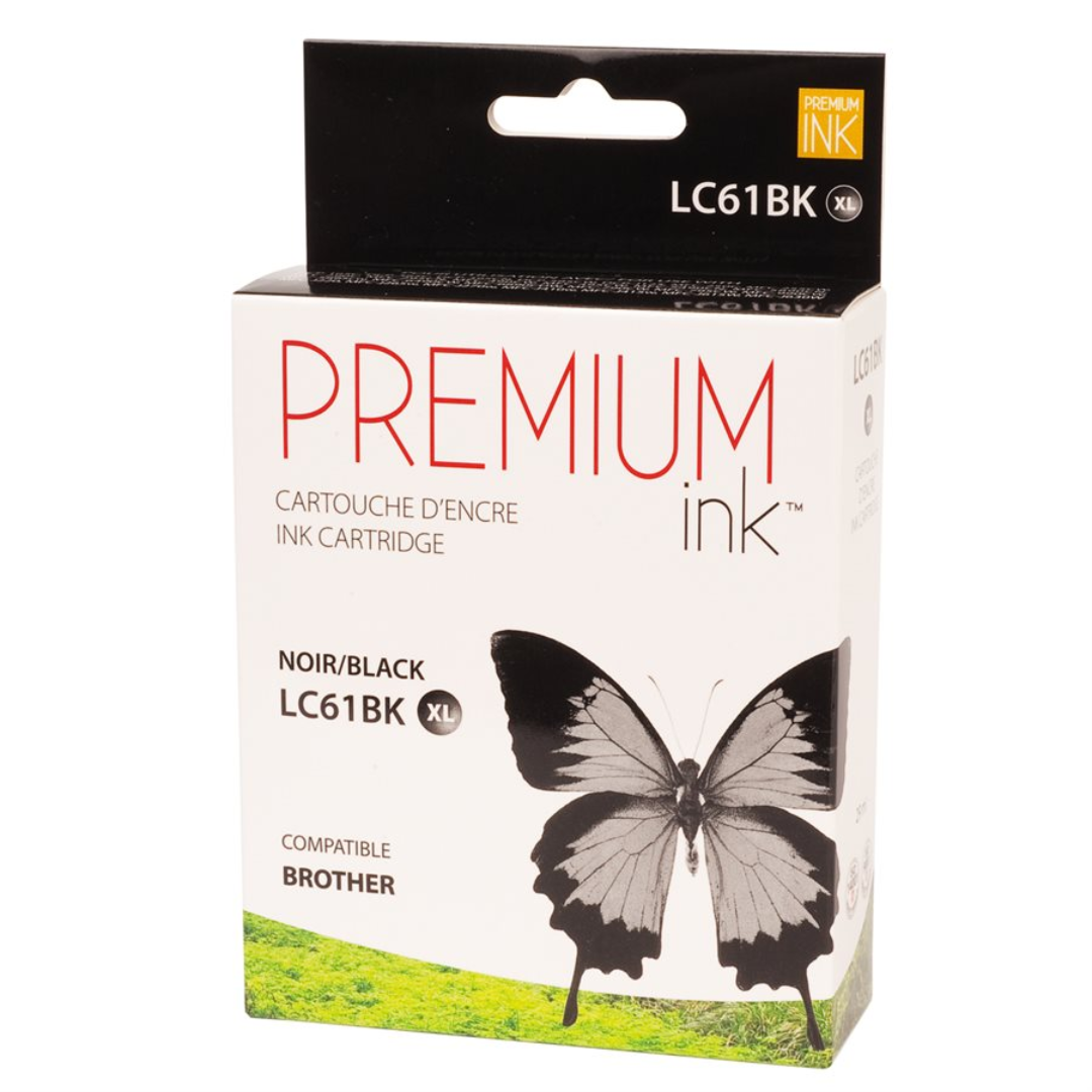 Encre noire pigmentée premium alternative Brother LC61XL