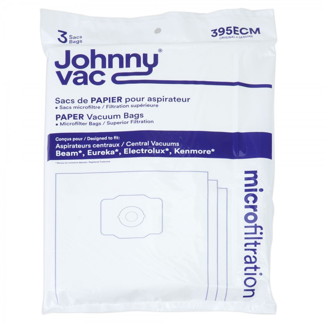 Sac microfiltre pour aspirateur central Beam, Eureka, Electrolux et Kenmore - paquet de 3 sacs