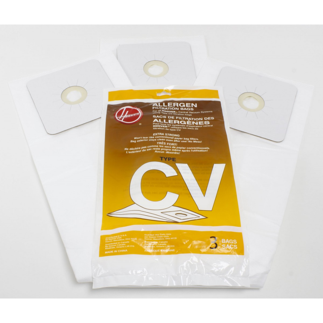 Sac synthétique pour aspirateur central Hoover type CV - paquet de 3 sacs