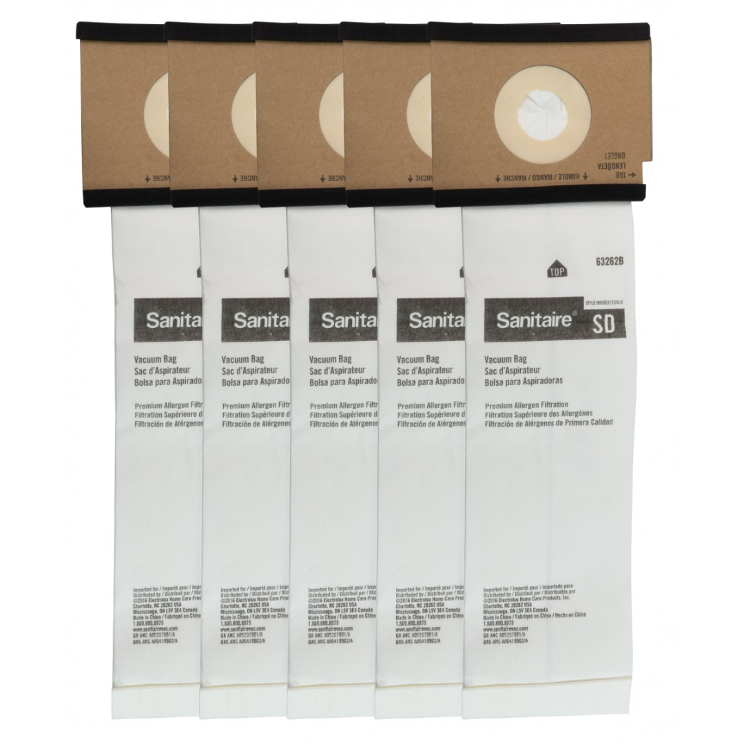 Sac en papier pour aspirateur Sanitaire type SD modèles S9120, SC9150 et SC9180 - paquet de 5 sacs - 63262-B