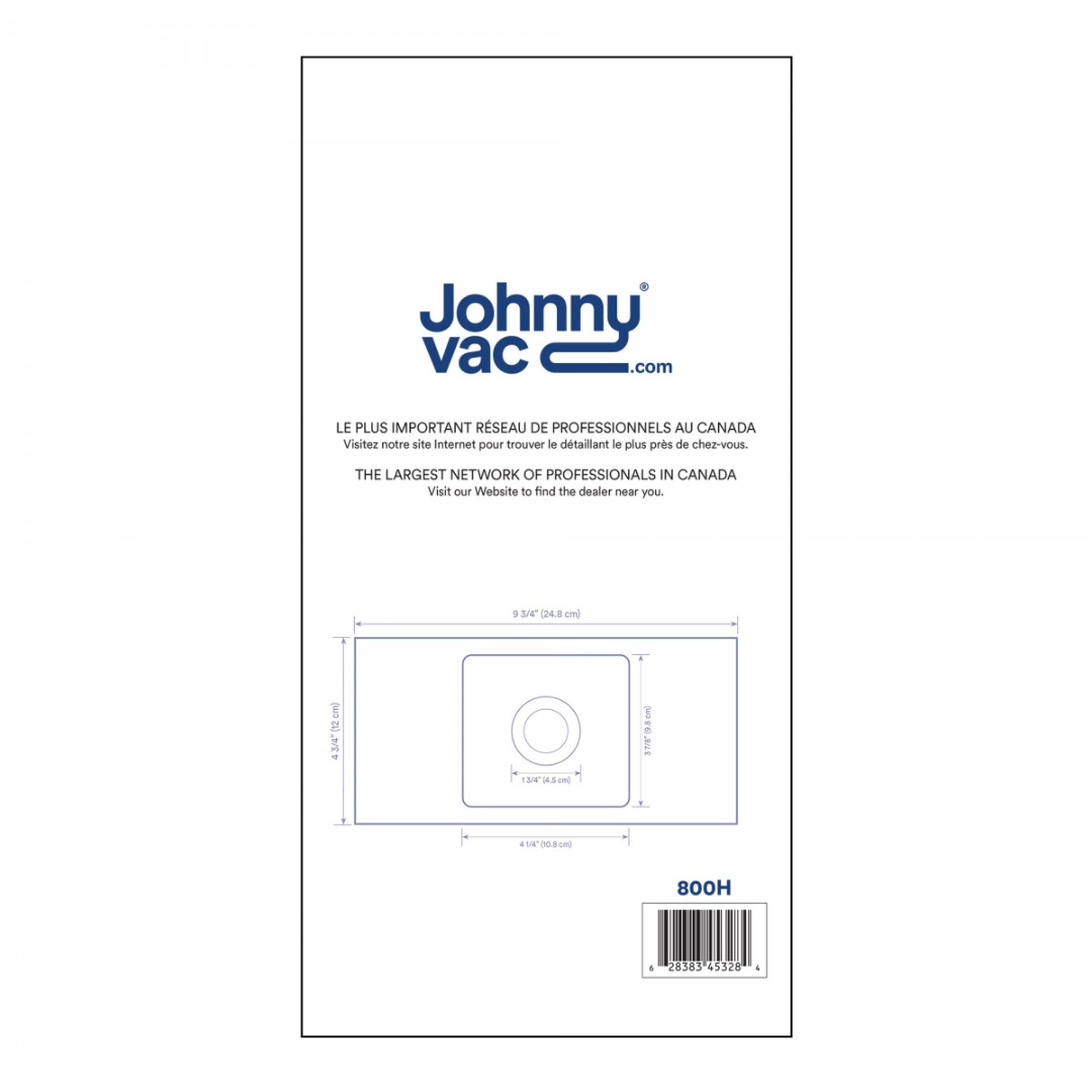 Sac microfiltre HEPA pour aspirateur Johnny Vac Juliette - paquet de 3 sacs