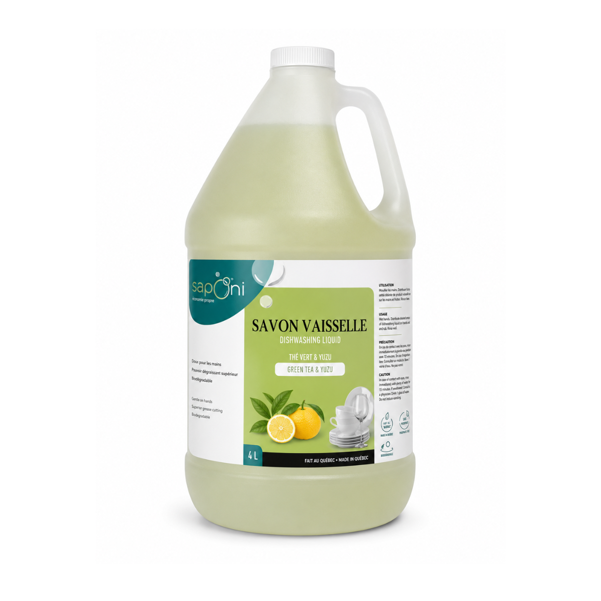 Saponi Savon vaisselle Thé Vert & Yuzu 4 Litres