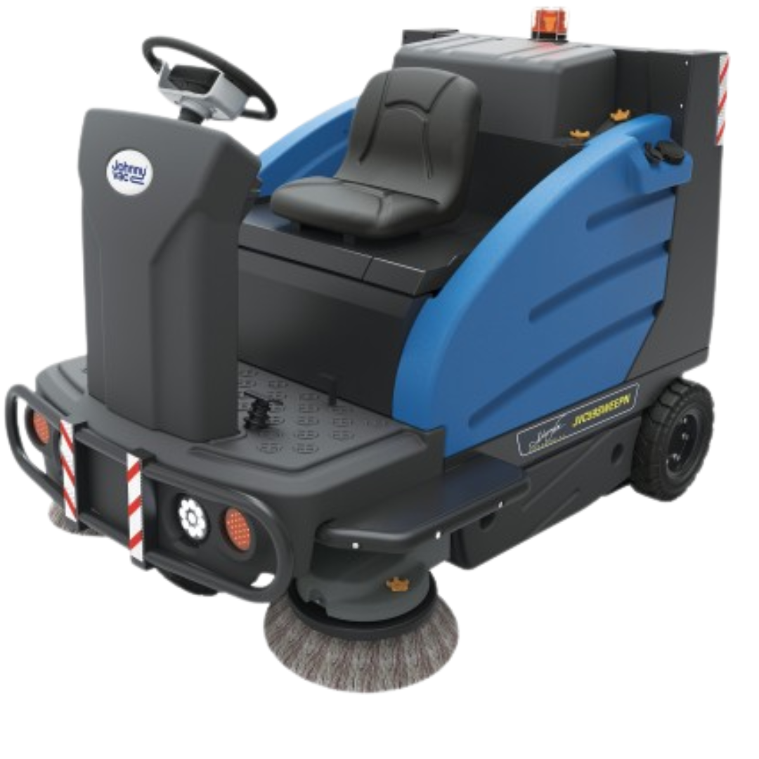 Balai motorisé industriel autoporté Johnny Vac - 59" (1498 mm) de surface de nettoyage - batterie et chargeur inclus