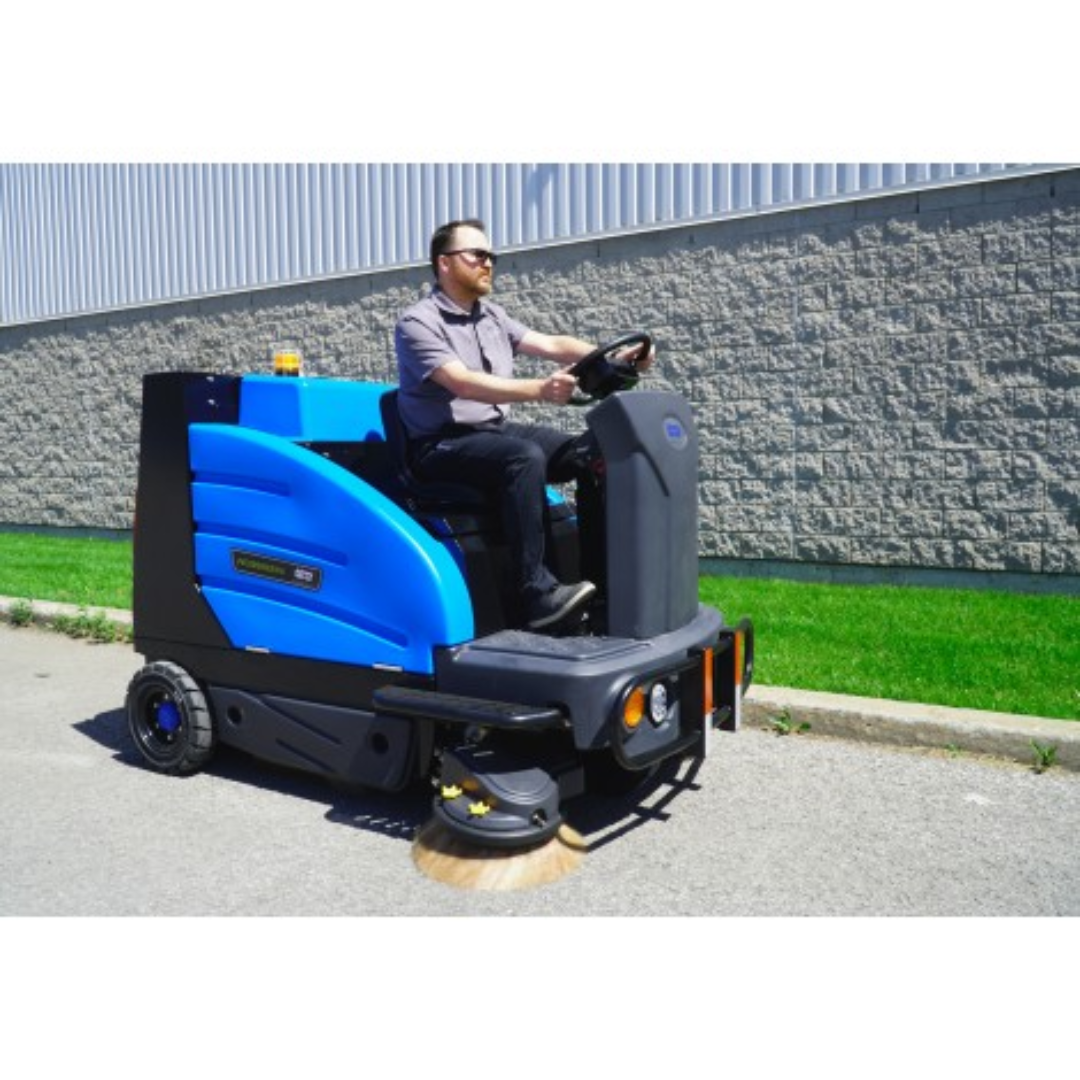 Balai motorisé industriel autoporté Johnny Vac - 59" (1498 mm) de surface de nettoyage - batterie et chargeur inclus