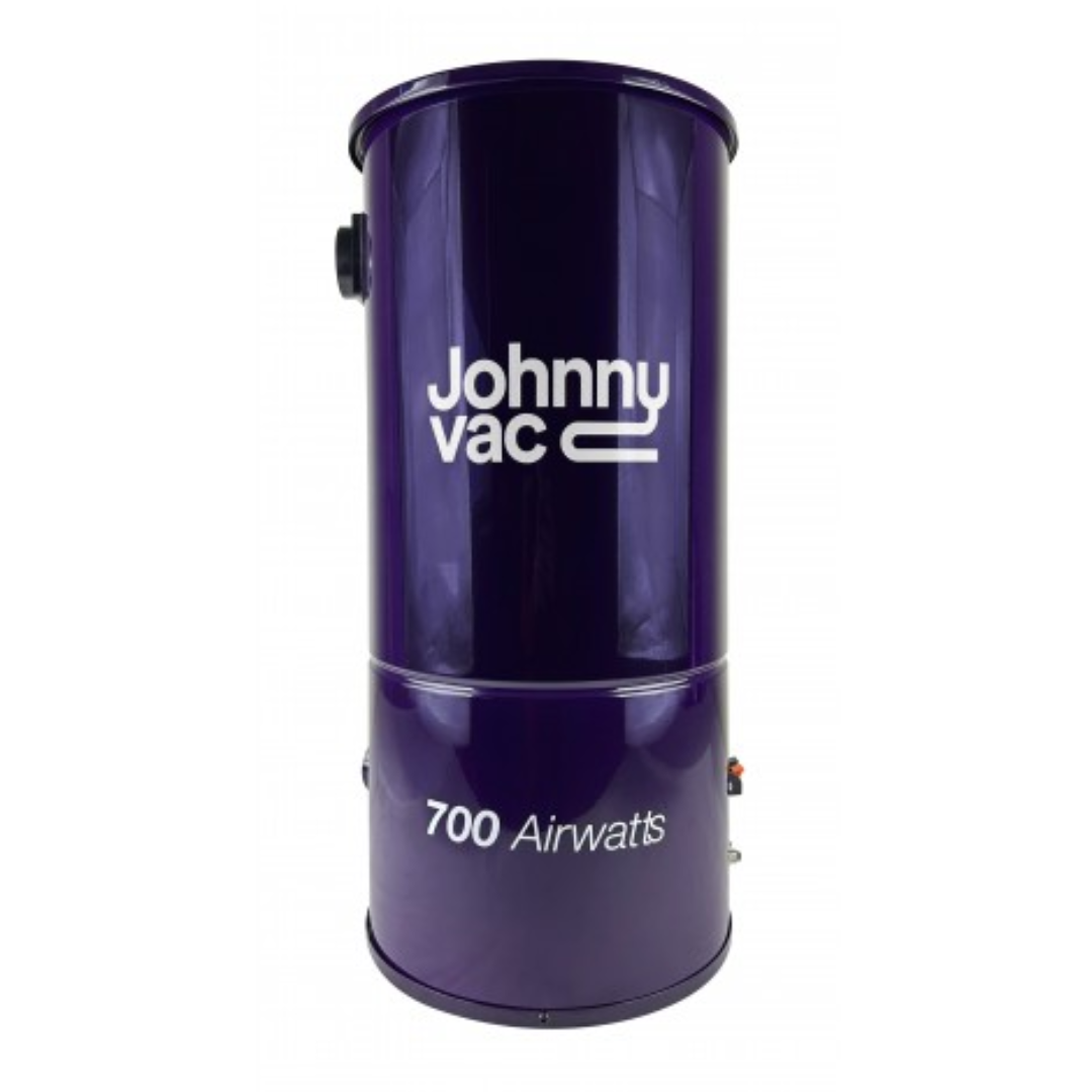 Aspirateur central Johnny Vac - silencieux - moteur 2 ventilateurs - 700 watts-air - capacité de 5 gal (19 L) - support mural - sac HEPA - filtre mousse