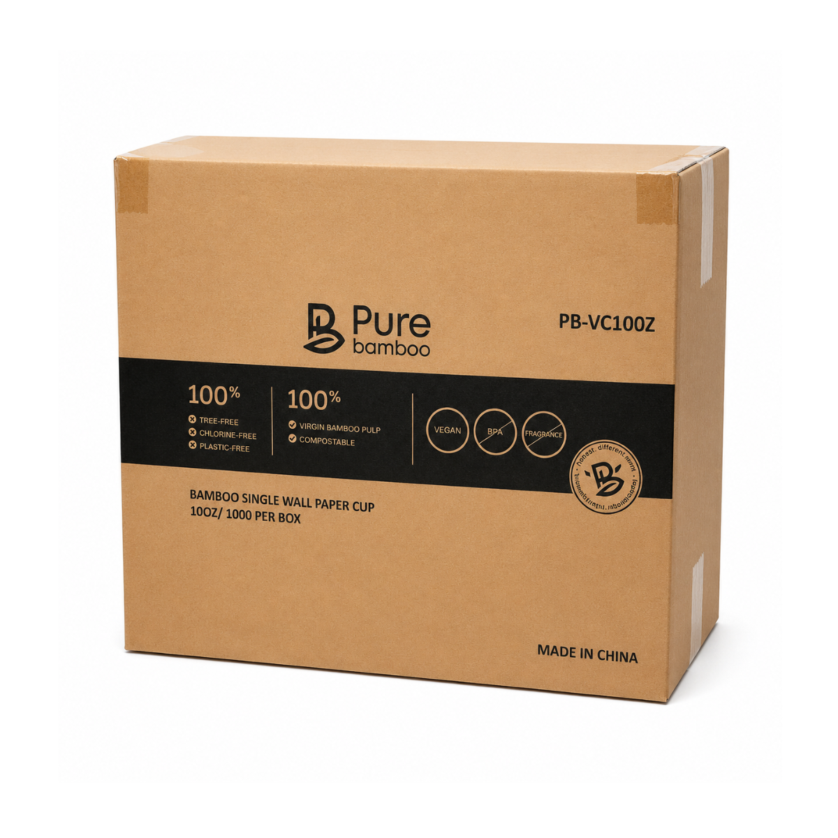 Verre chaud simple paroi 10oz Pure Bamboo - 1000 par caisse