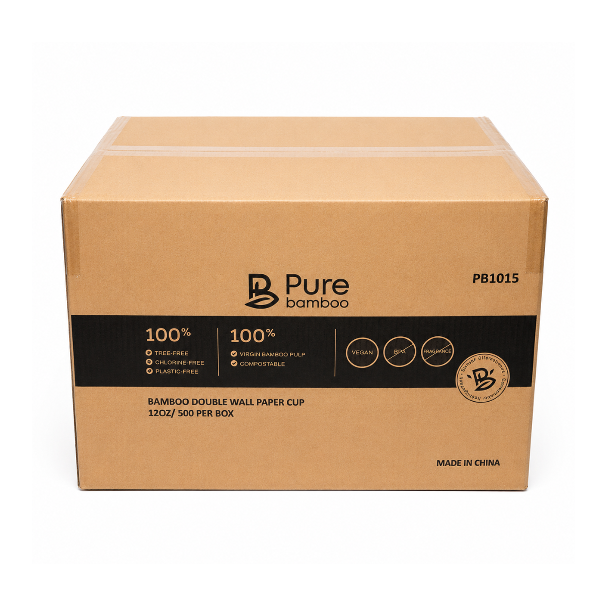 Verre chaud double paroi 12oz Pure Bamboo - 500/caisse