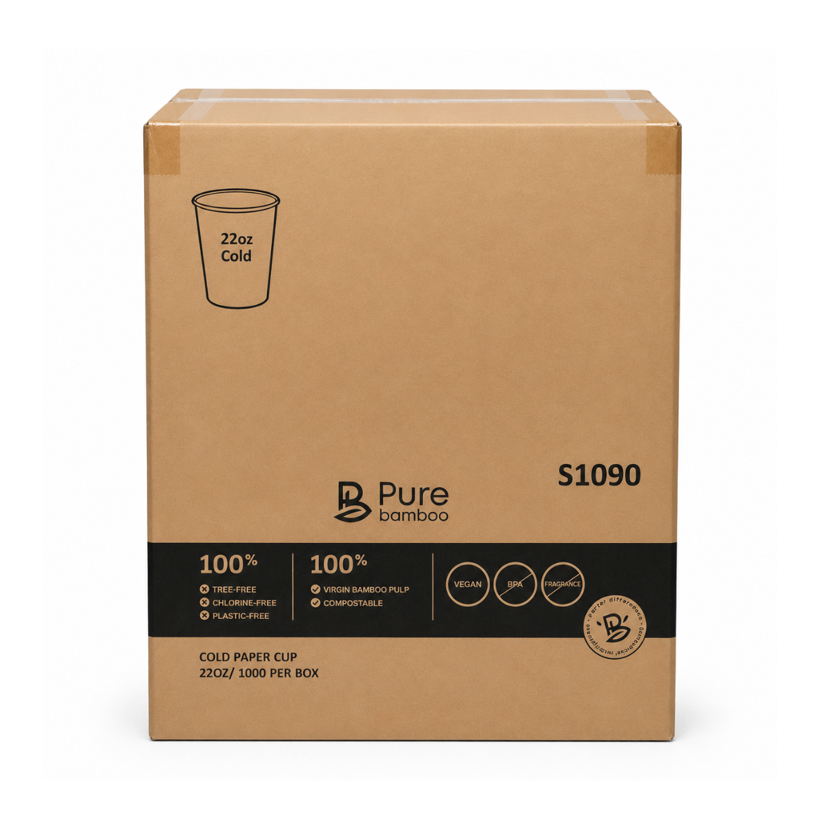 Verre en carton pour breuvage froid 22oz - 1000/Caisse