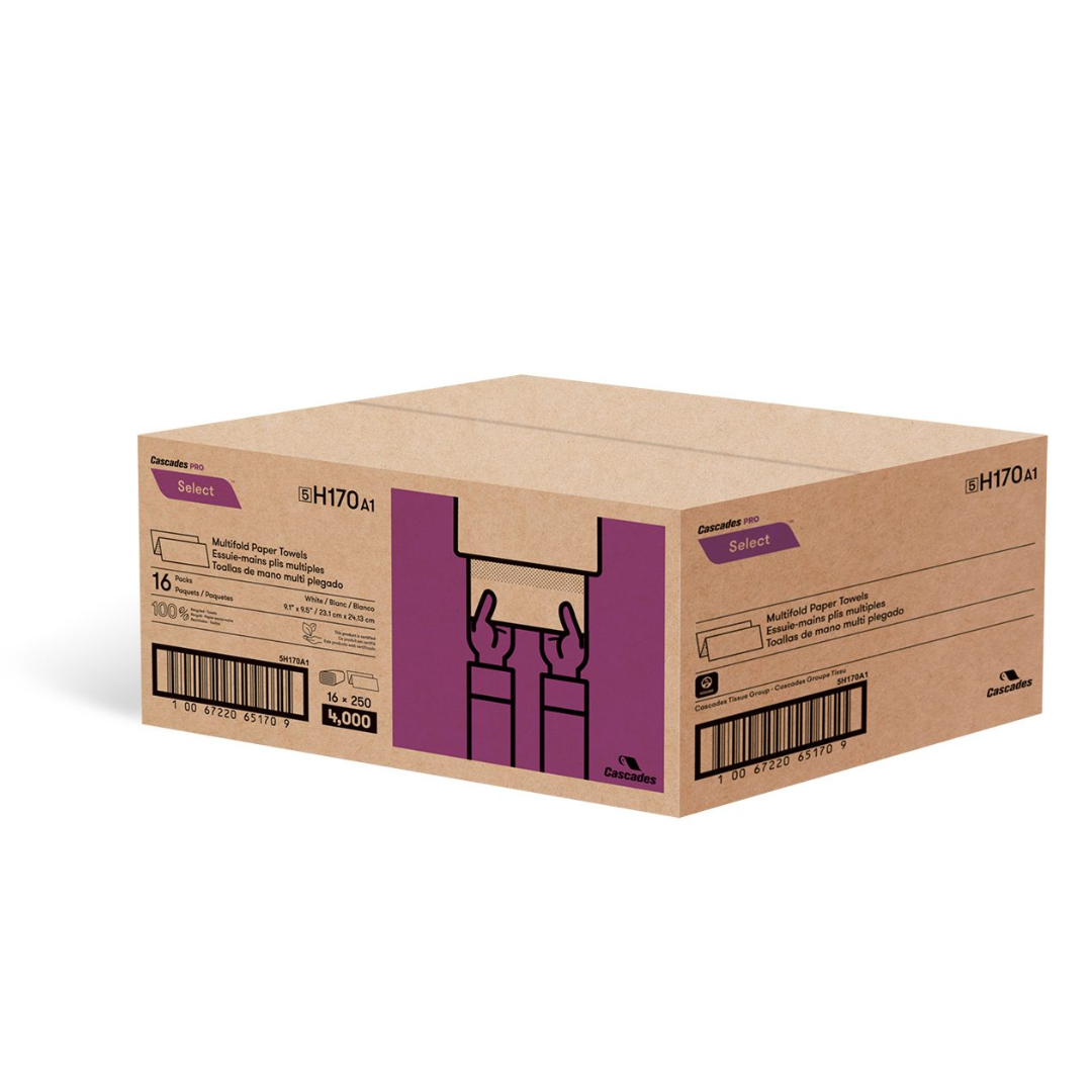 Papier à mains plis multiples Blanc Cascades H170