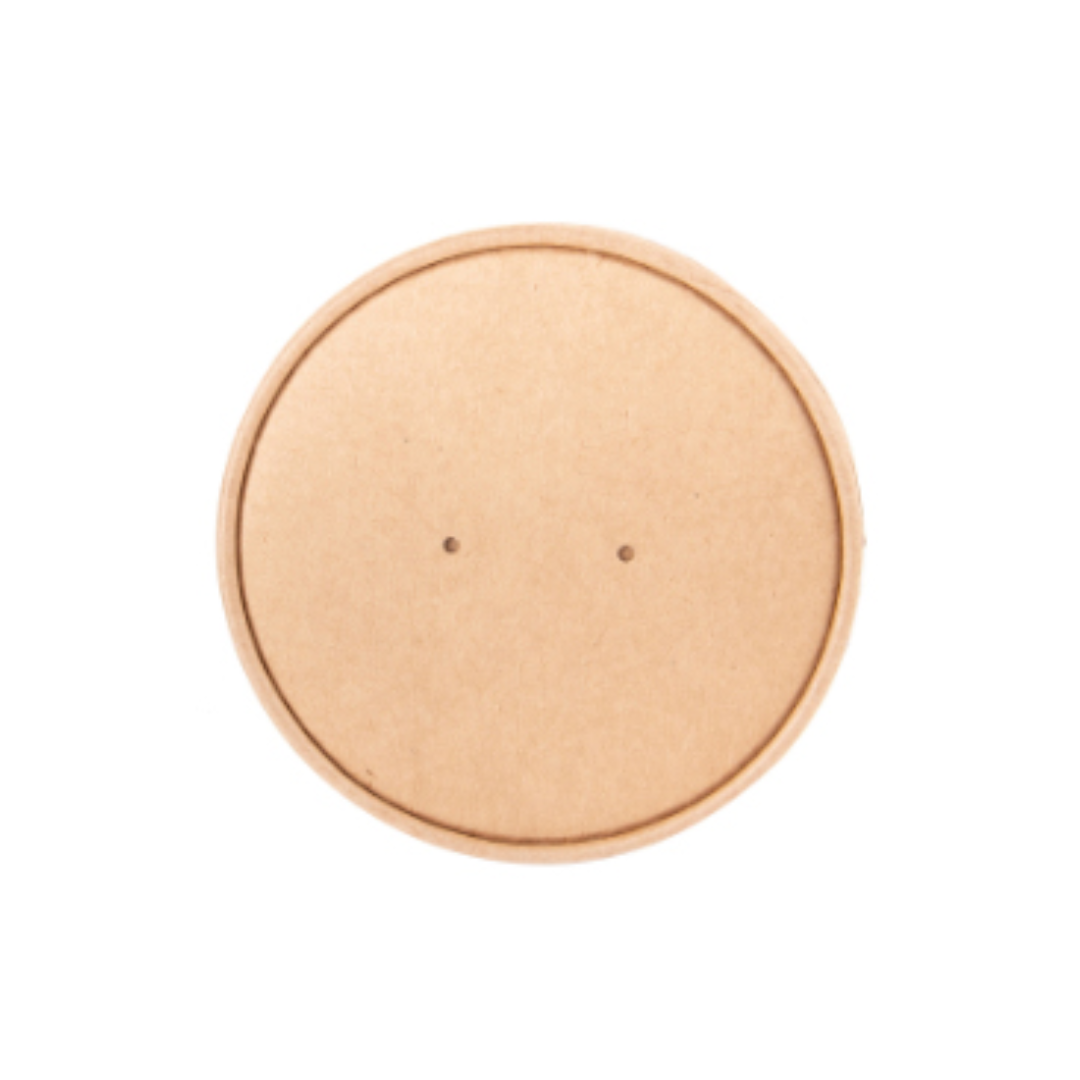 Couvercle en carton pour contenant rond brun 16OZ 500/cs