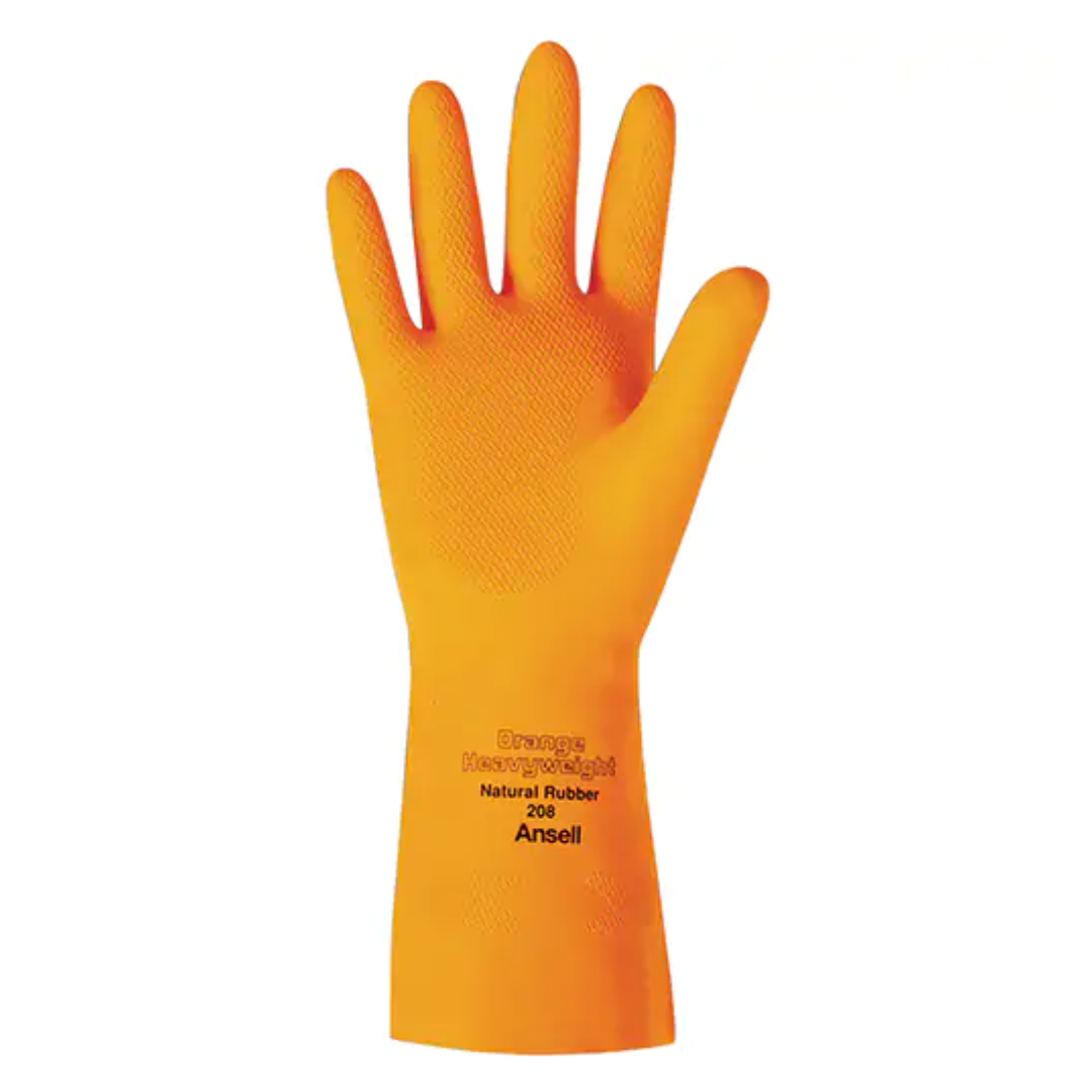 Gants Ansell 208 orange en latex naturel 12/bte