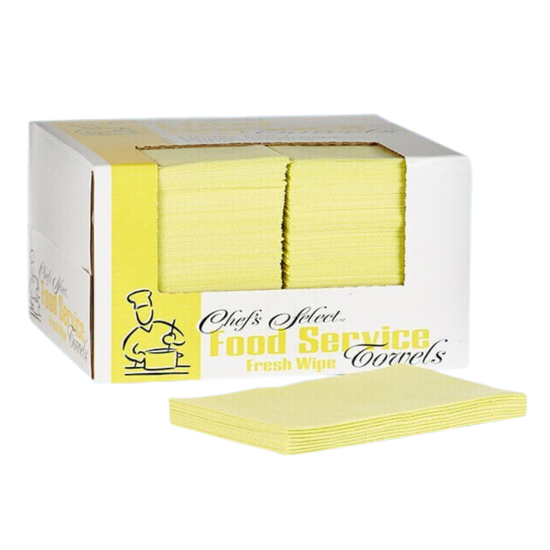 Chiffon jaune pour service alimentaire 13"X21" 150/CS 1/4 PLIÉ