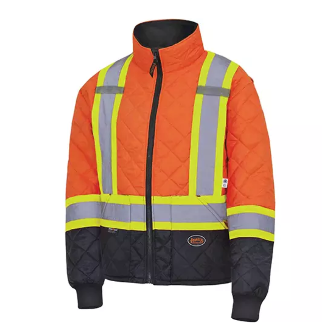 Manteau matelassé pour congélateur, Polyester, Orange haute visibilité