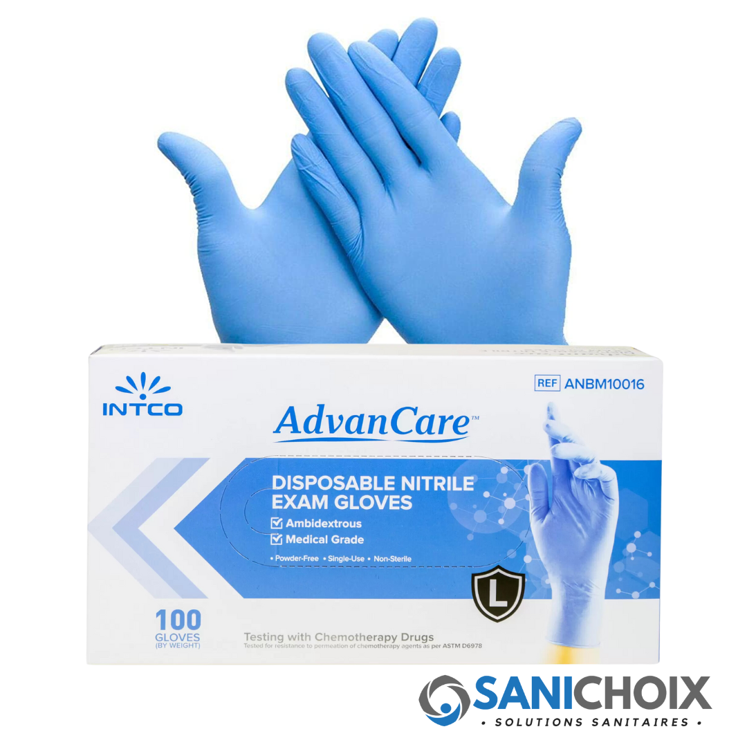Blue Nitrile Gloves 10 X 100 – SaniChoix - Main Image