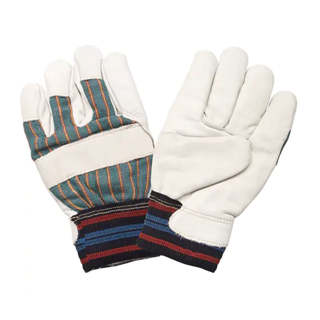 Gants Paume en Cuir fleur de vache, Doublure en Molleton de coton