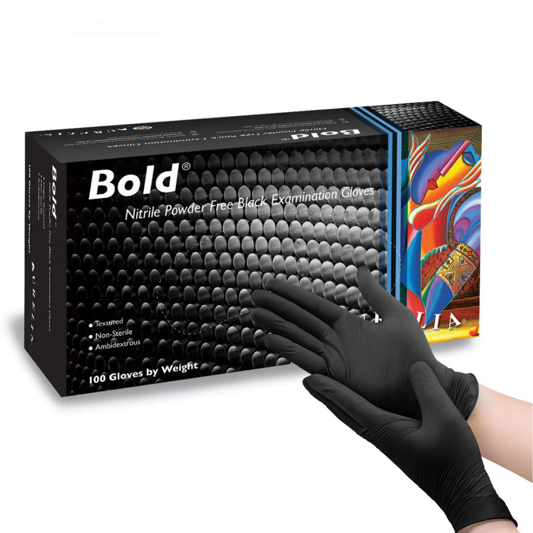 Gants d'examen en nitrile sans poudre 5 mil Noir *LIVRAISON GRATUITE