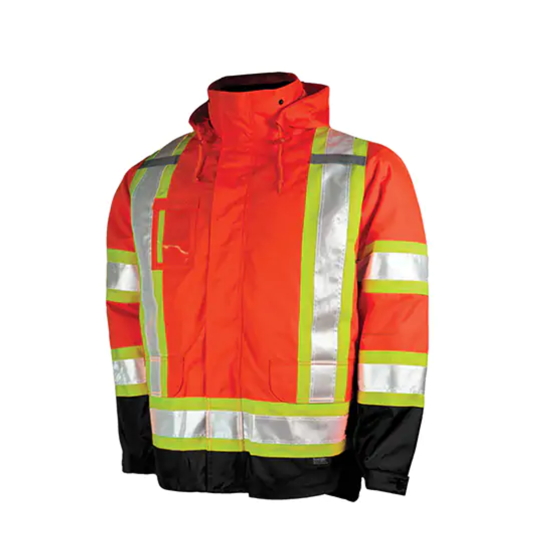 Veste de sécurité 5-en-1, Polyester, Orange haute visibilité Tough Duck