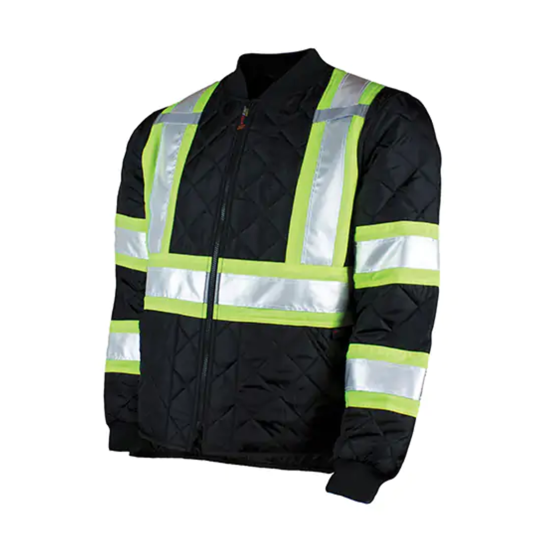 Manteau de sécurité matelassé Tough Duck, Polyester, Noir