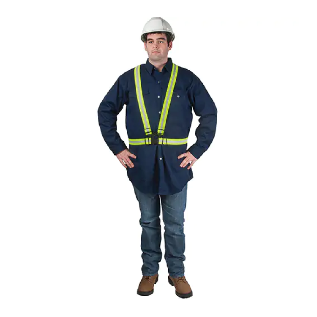 Harnais réfléchissants pour circulation, Jaune lime haute visibilité