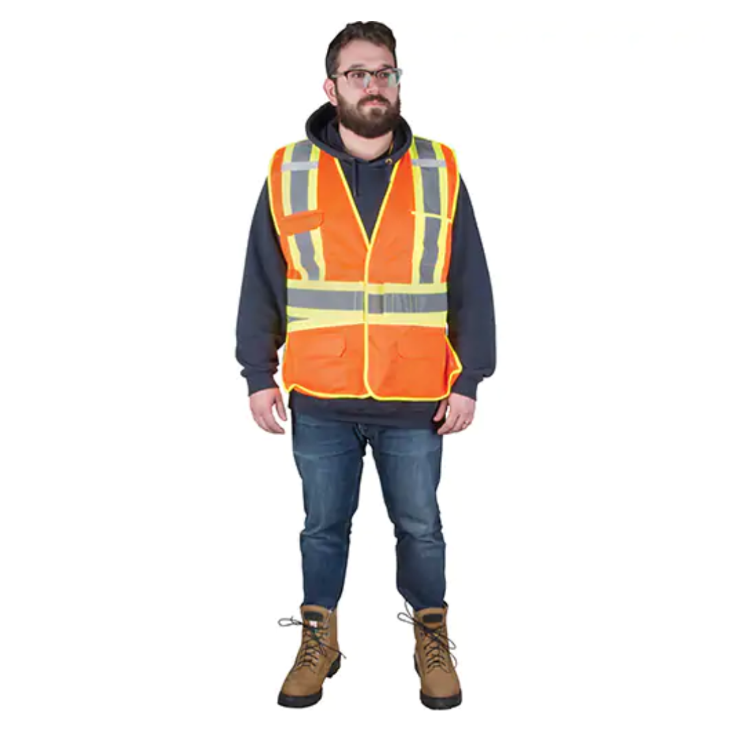 Veste d'arpenteur haute visibilité CSA Z96 classe 2 *Résiste aux flammes