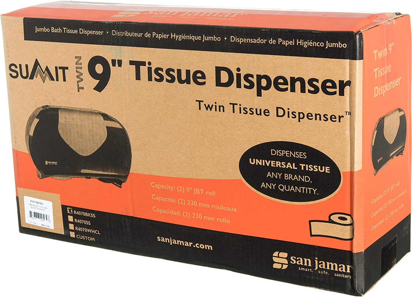 Distributeur papier hygiénique JR/JRT Double 9'' avec acier Inox