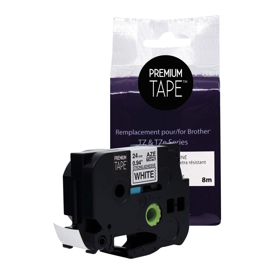 Brother TZ-251 NOIR / BLANC 24mm compatible 2/pqt *LIVRAISON GRATUITE