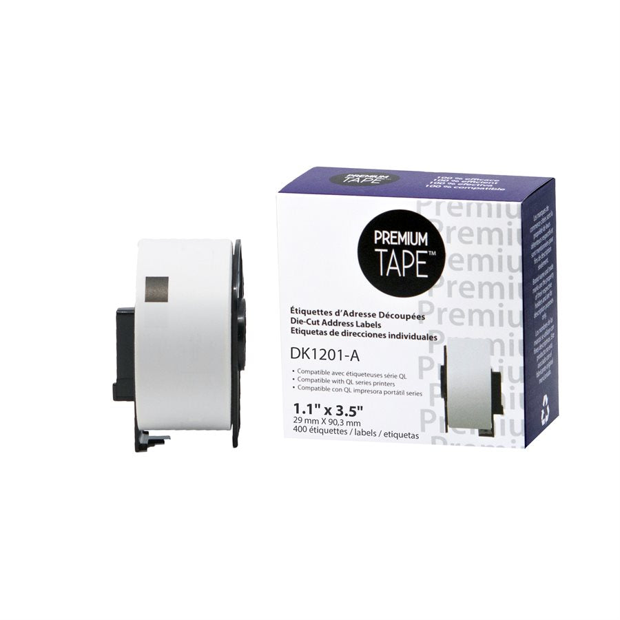 DK1201-A - Brother DK1201 - 29mm*90mm*400 étiquettes compatible 2/pqt *LIVRAISON GRATUITE