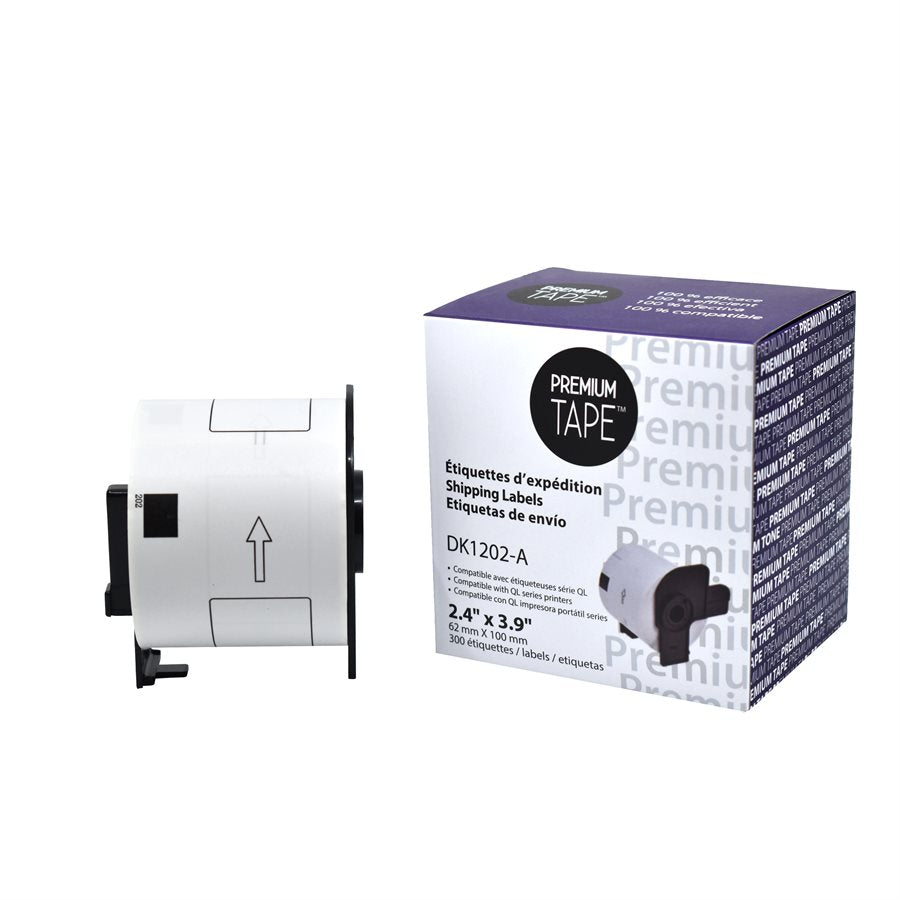 Brother DK1202 - 62mm*100mm*300 étiquettes compatibles 2/pqt *LIVRAISON GRATUITE