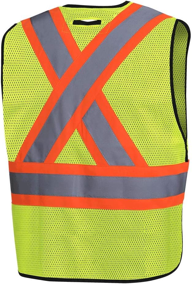Veste de sécurité, Jaune lime haute visibilité, Polyester, CSA