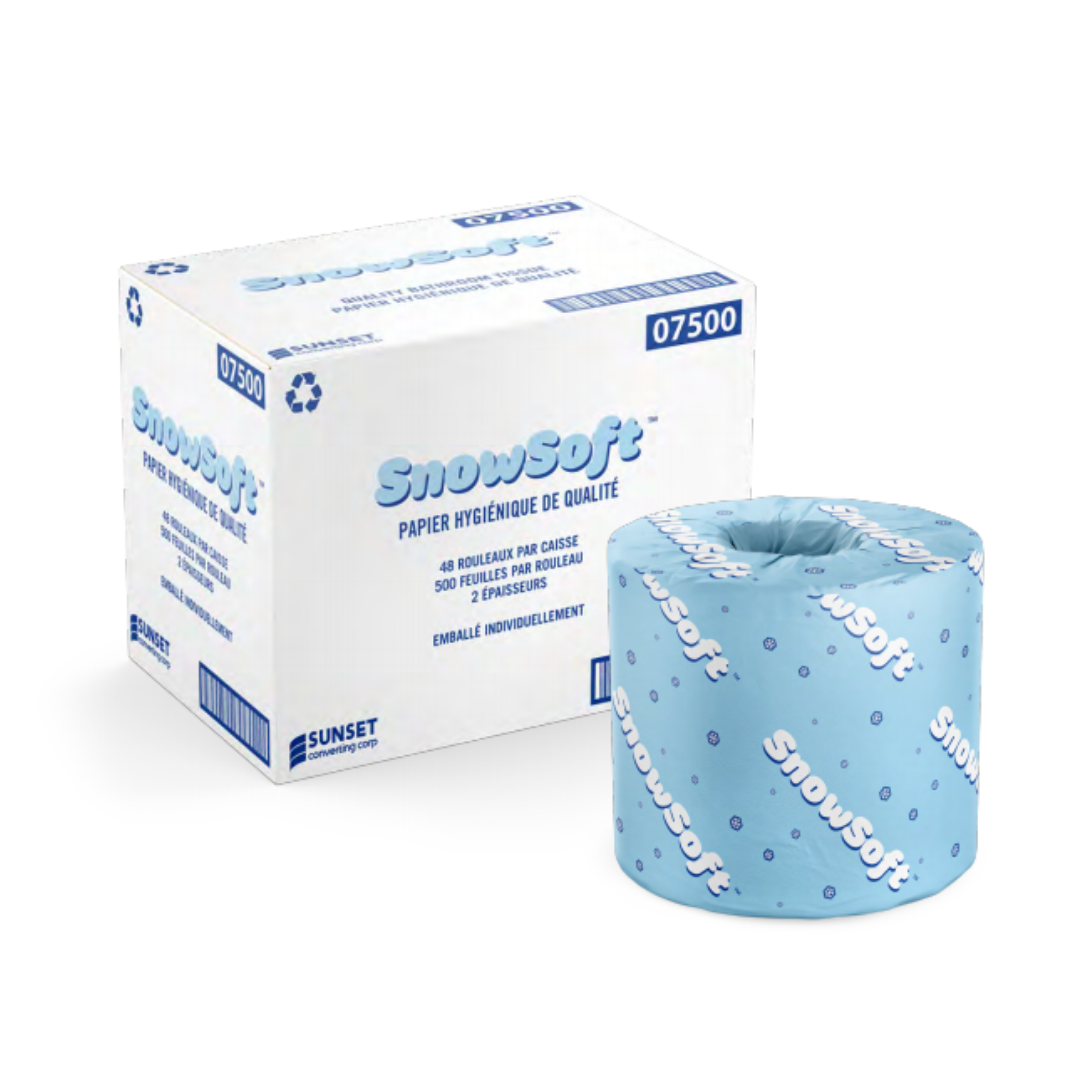 Papier hygiénique 2 Plis 500F 48 rouleaux Snowsoft