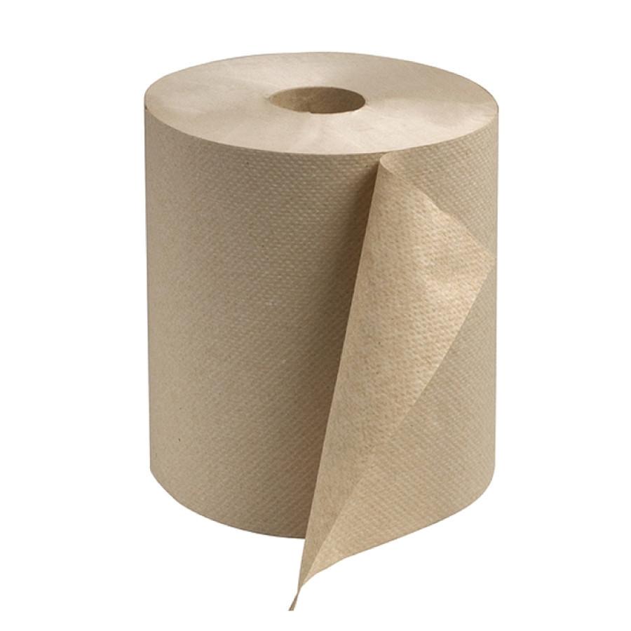 Papier à mains Brun 8''x 600', 12 rouleaux - sanichoix