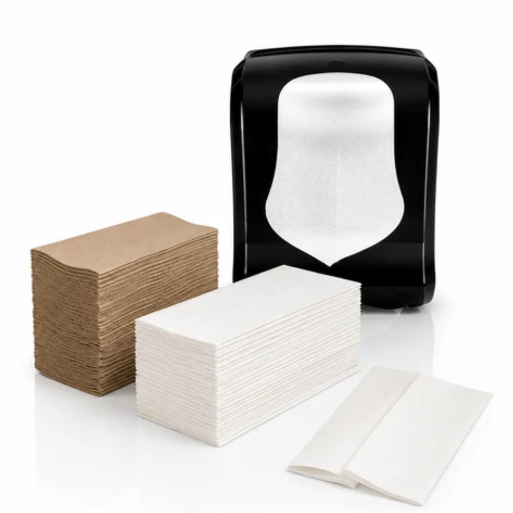 Papier à main en serviettes et distributeur
