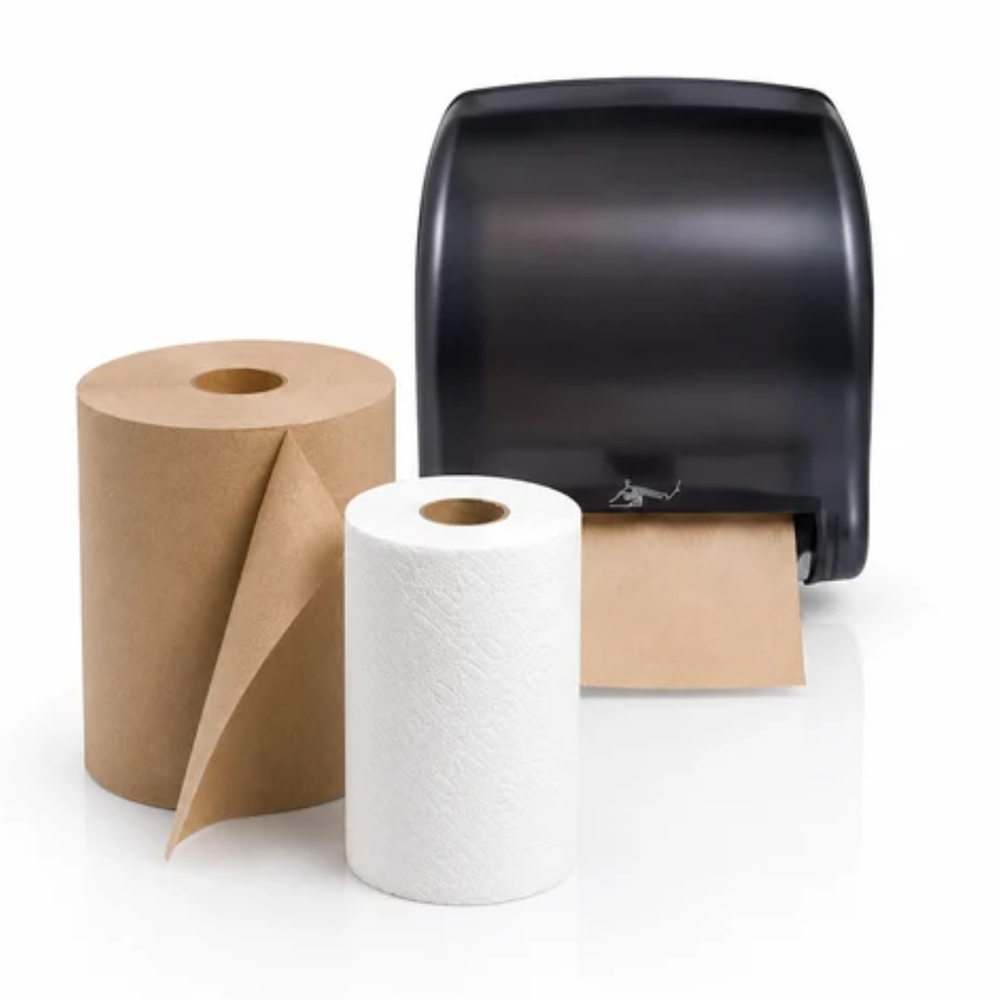 Papiers à main en rouleaux et distributeurs