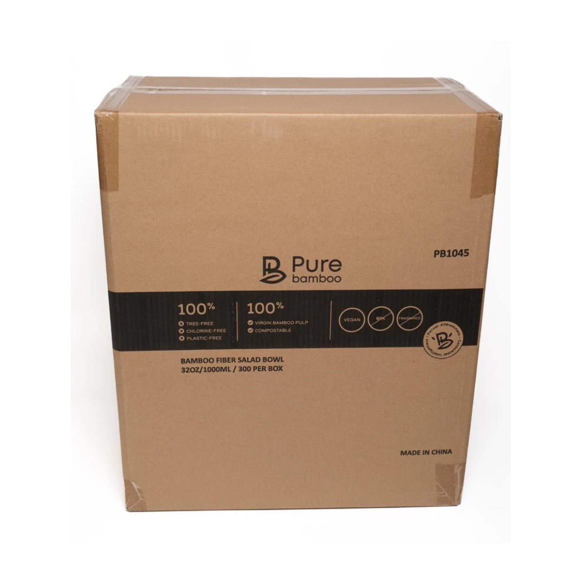 Bol À Salade Compostable 35 oz Pure Bamboo 300/Boite