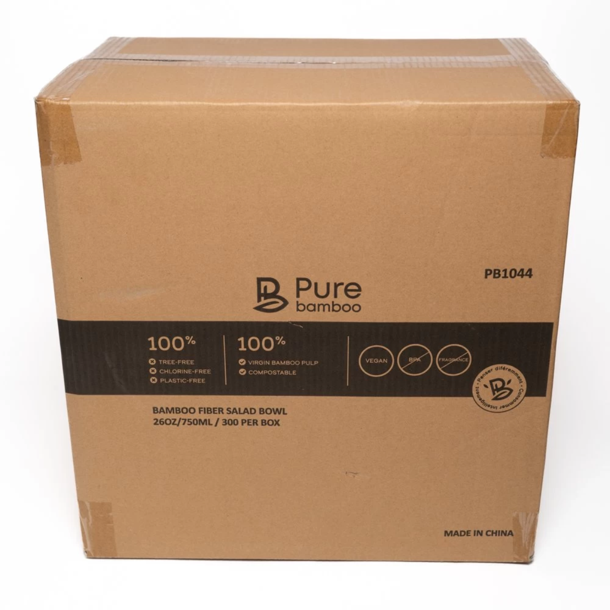 Bol Chaud & Froid Compostable 26oz Pure Bamboo 300/Boîte