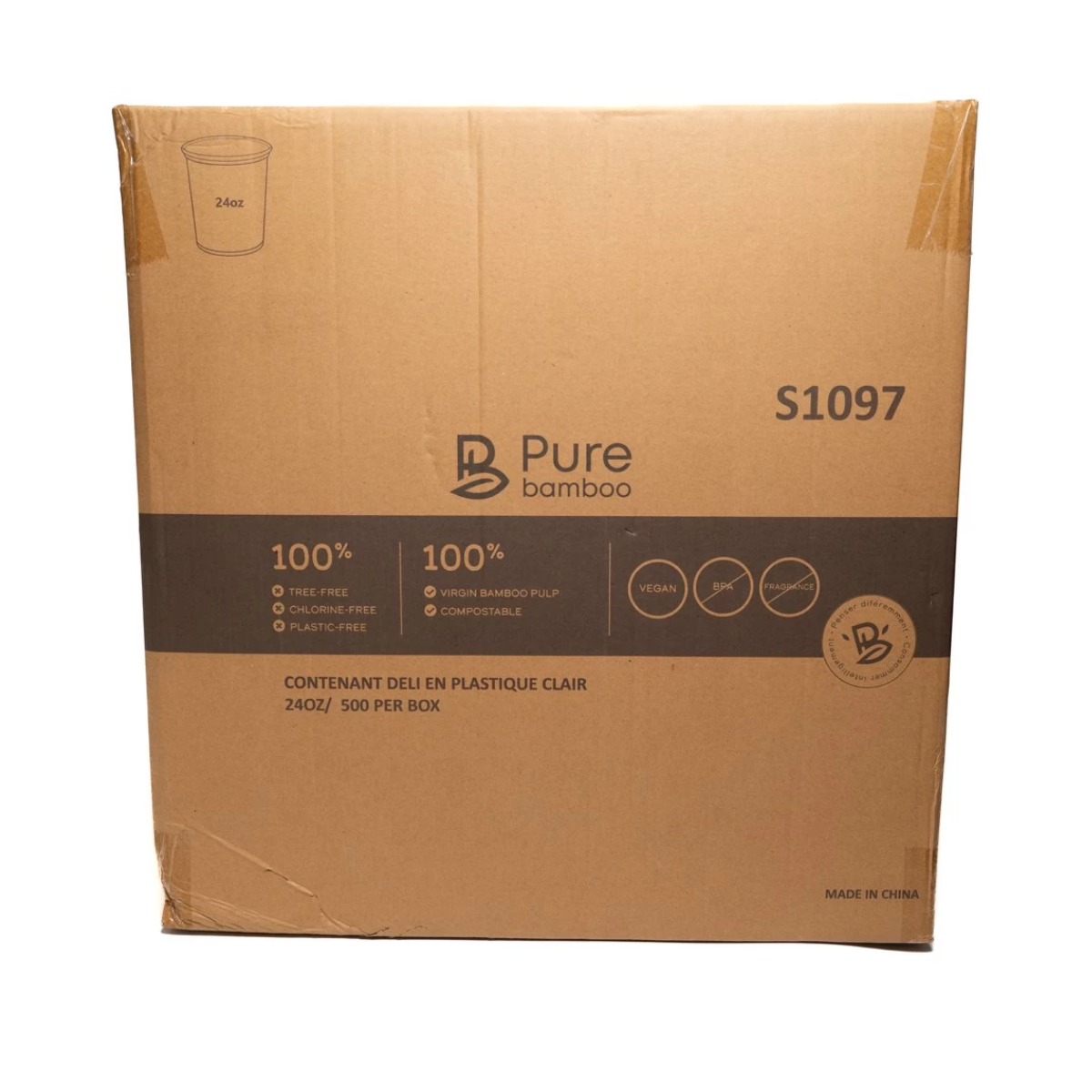Contenant Deli Clair Type Alure 24 oz – 500/Caisse