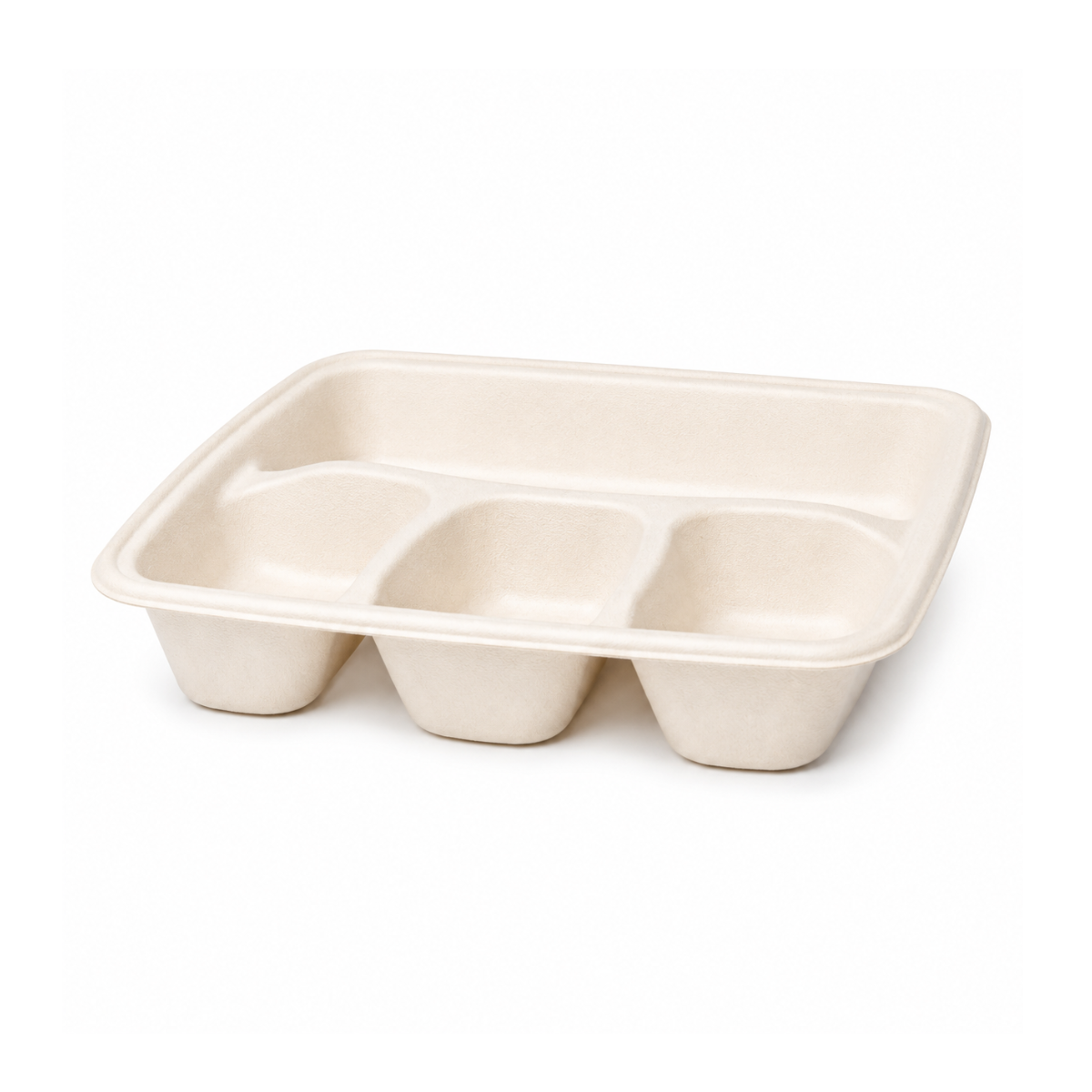Contenant En Bagasse 9" 4 Compartiments – 200/Caisse