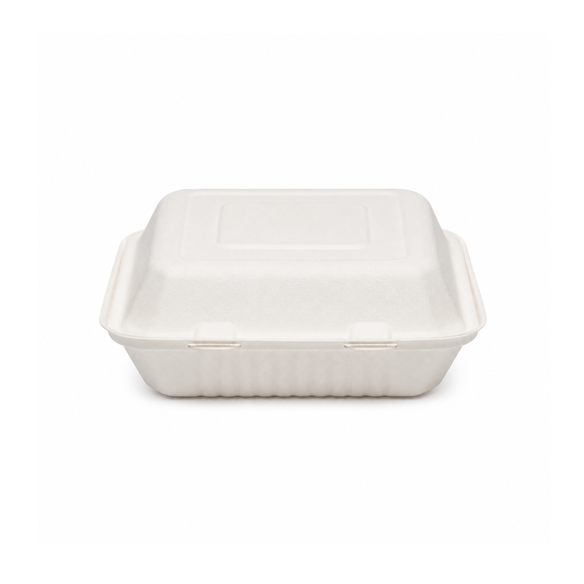 Contenant En Bagasse Avec Rabat 3 Compartiments 9" x 9" x 3" – 200/Caisse