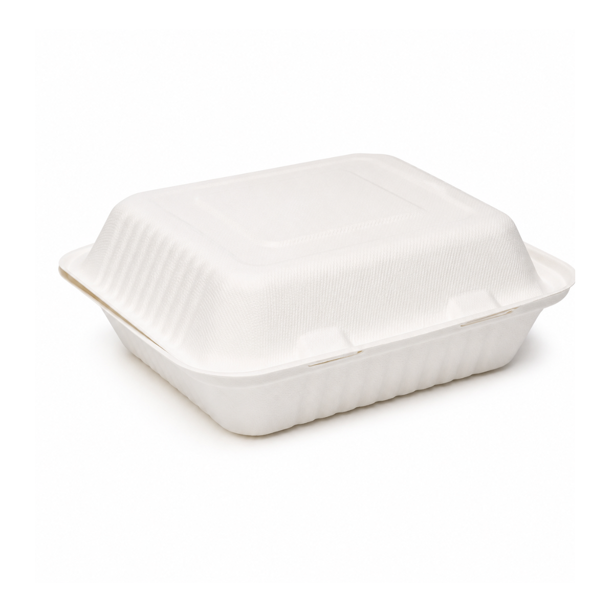 Contenant En Bagasse Avec Rabat 9" x 9" x 3" – 200/Caisse