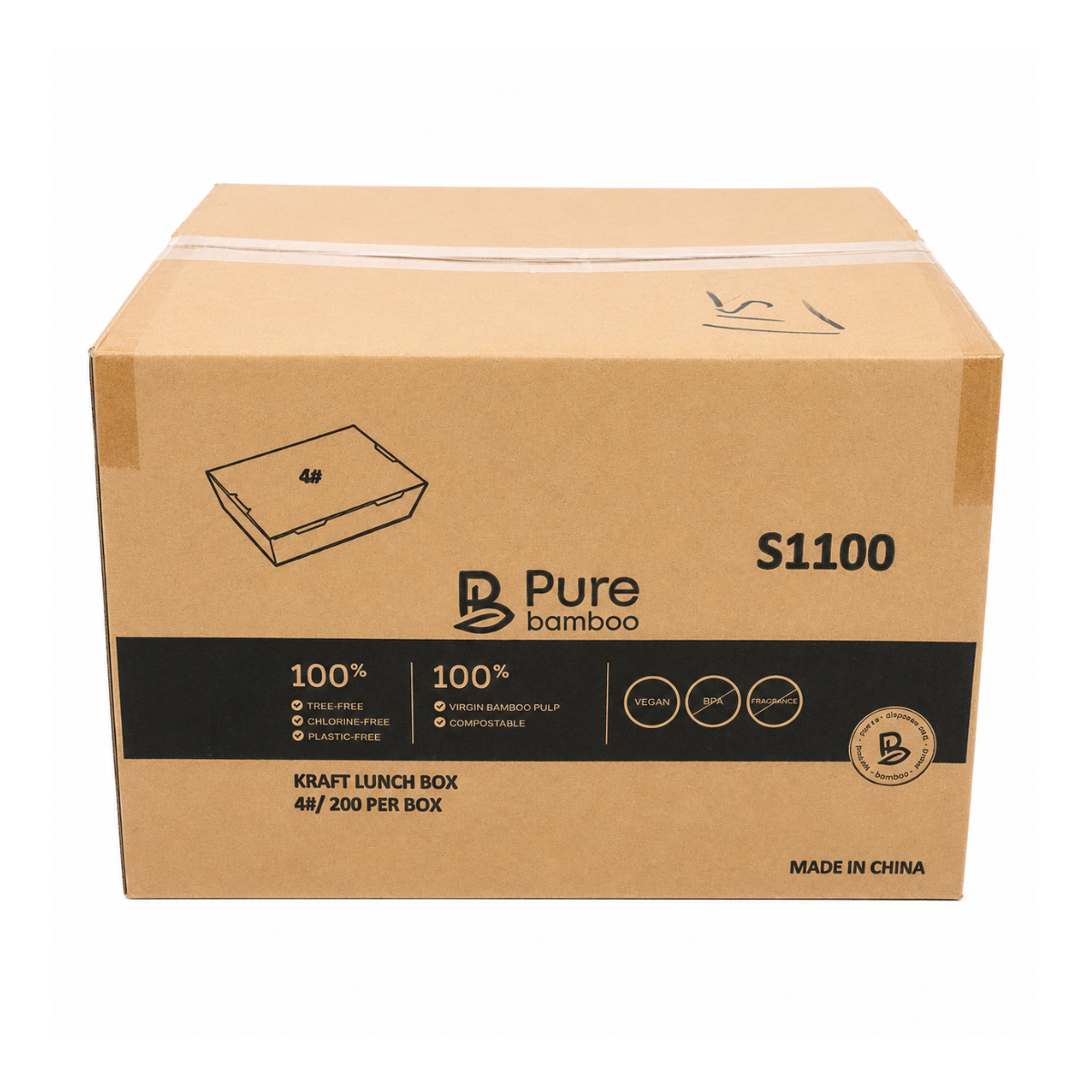 Contenant Kraft Boîte À Lunch 950 ml – 200/Caisse