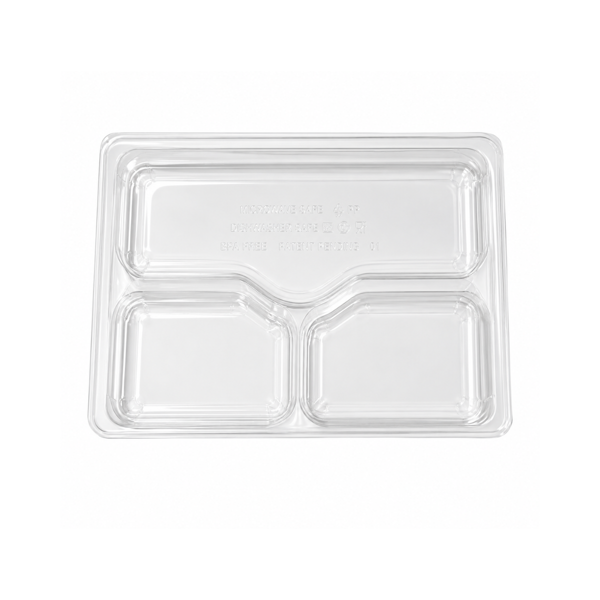 Couvercle Clair 10.8" x 8.8" x 1" Pour Boîte À Lunch 3 Compartiments – 200/Caisse