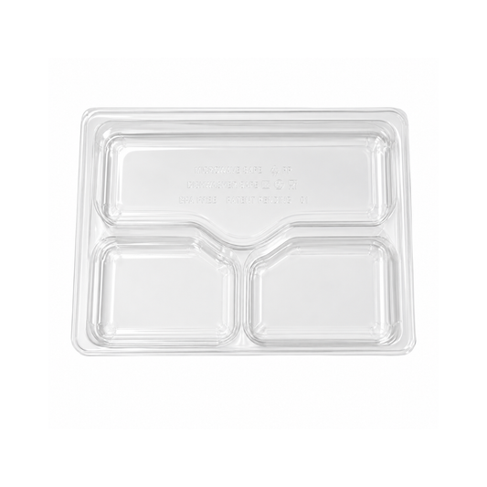 Couvercle Clair 10.8" x 8.8" x 1" Pour Boîte À Lunch 3 Compartiments – 200/Caisse