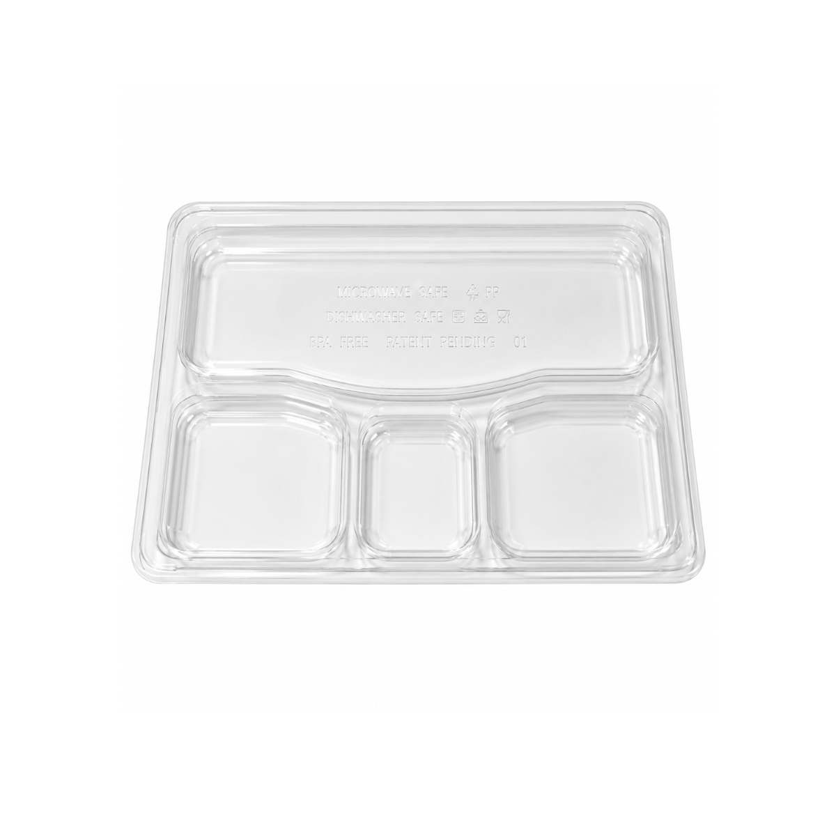 Couvercle Clair 10.8" x 8.8" x 1" Pour Boîte À Lunch 4 Compartiments – 200/Caisse